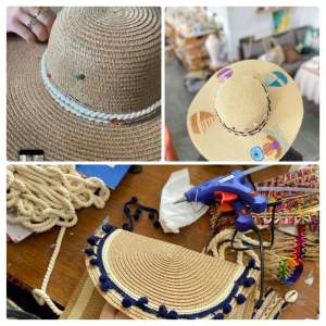 Décoration de chapeaux, mules et sacs