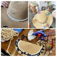 Décoration de chapeaux, mules et sacs